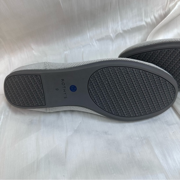 Rothy's Birdseye Round Toe Rare Retired Knit Ballet Flats In Flax Gray Size 9 - Picture 12 of 13